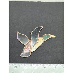 Handcrafted Stained Glass Flying Mallard Duck Suncatcher Artistic Home Decor Han